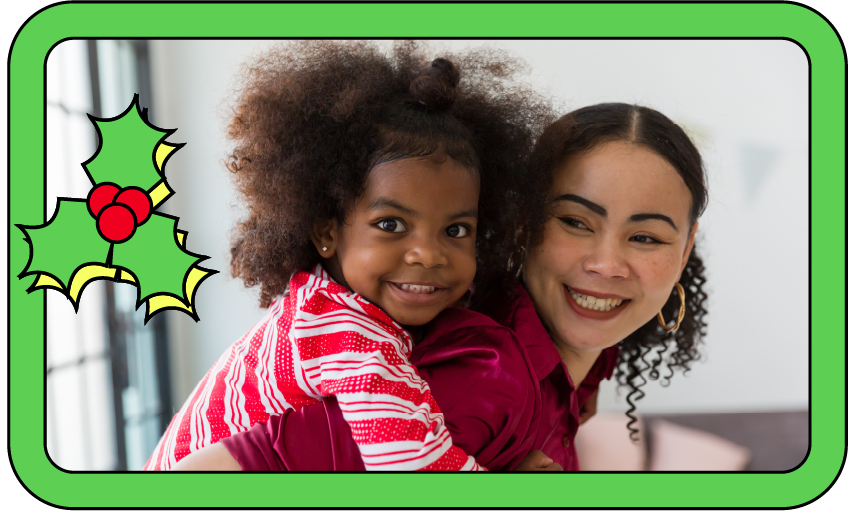 Holiday woman and child