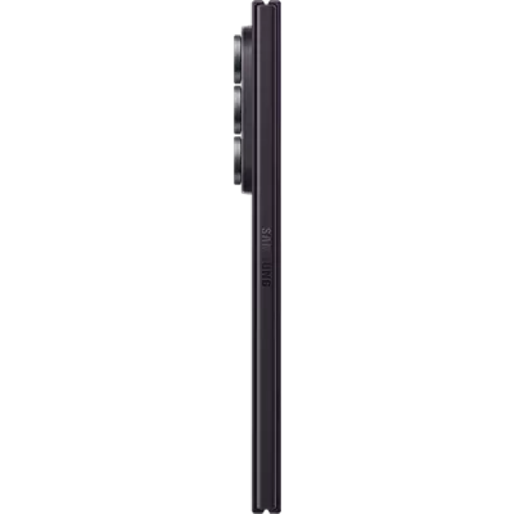 Side view of a black stylus or pen with a textured grip, shown against a white background.
